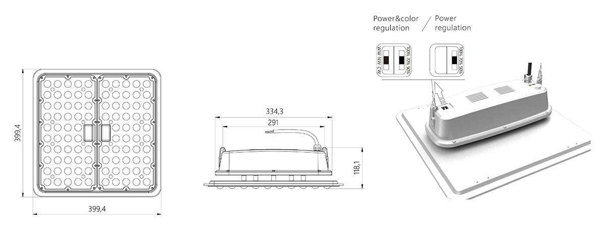 HB13(GLK) SERIES LED High Bay Light Dimension